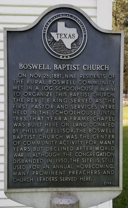 Boswell Baptist Church Marker image. Click for full size.