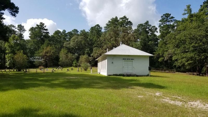 The Boswell Baptist Church and cemetery image. Click for full size.