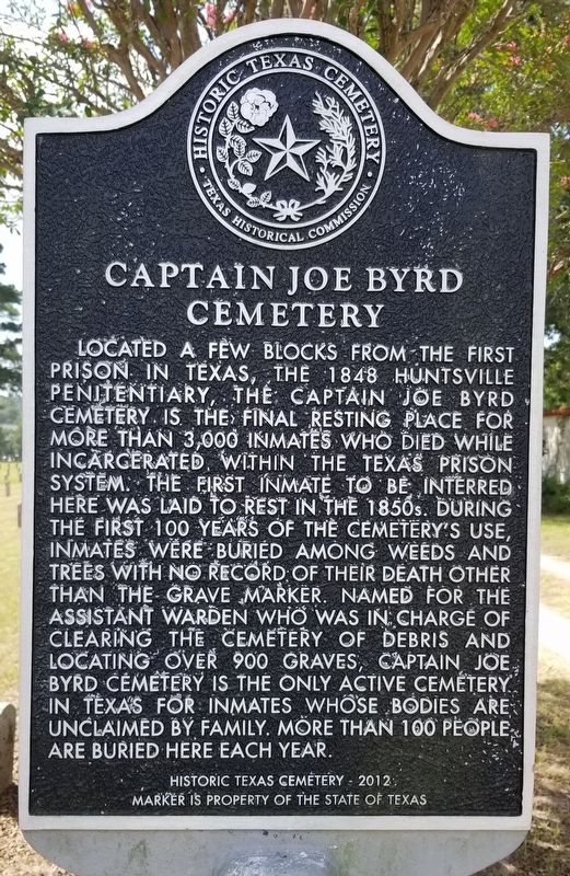 Captain Joe Byrd Cemetery Marker image. Click for full size.