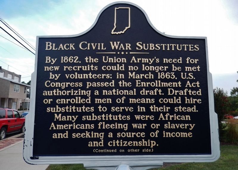 Black Civil War Substitutes Marker. Click for full size. Black Civil War Substitutes Marker image. Click for full size.
