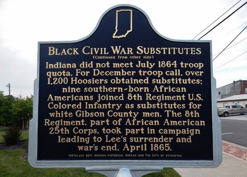 Black Civil War Substitutes Marker Reverse. Click for full size. Black Civil War Substitutes Marker Reverse image. Click for full size.