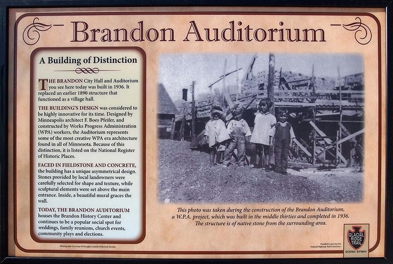 Brandon Auditorium marker image. Click for full size.