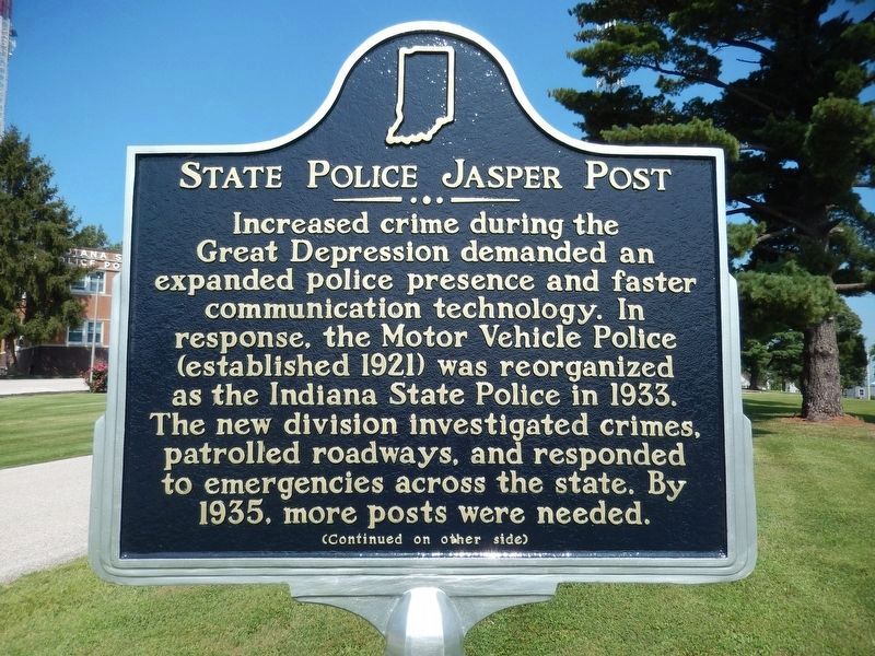 State Police Jasper Post Marker (<i>side 1</i>) image. Click for full size.