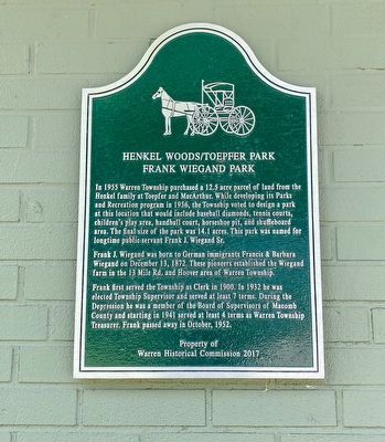 Henkel Woods/Toepfer Park Marker image. Click for full size.