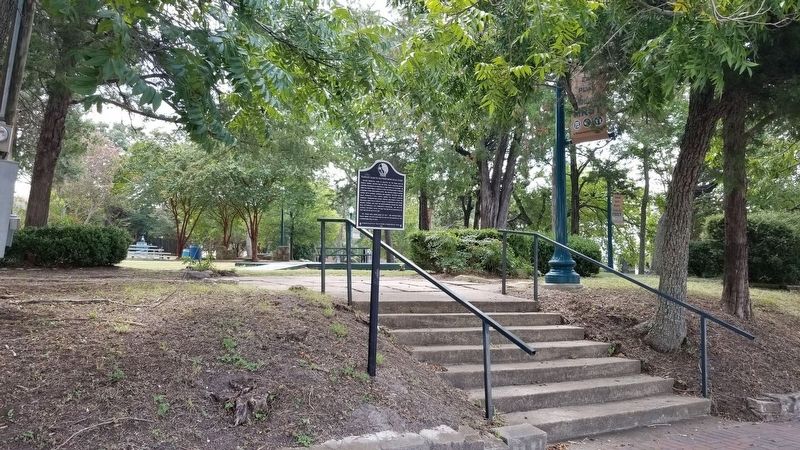 The entrance to the Rawley Samuel Rather Memorial Park with the marker image. Click for full size.