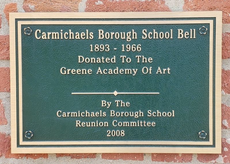 Carmichaels Borough School Bell Marker image. Click for full size.