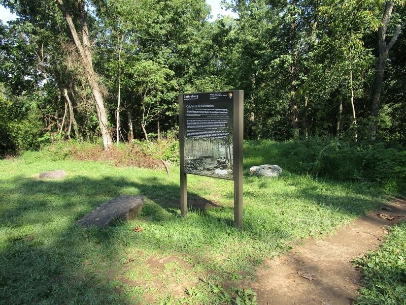 Culp's Hill Rehabilitation Marker. Click for full size. Culp's Hill Rehabilitation Marker image. Click for full size.