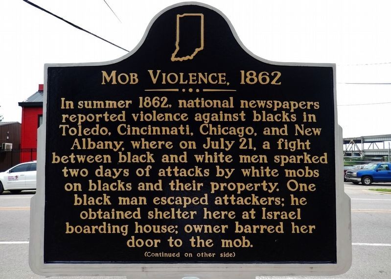 Mob Violence, 1862 Marker (<i>side 1</i>) image. Click for full size.