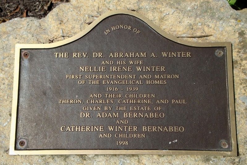 The Rev. Dr. Abraham A. Winter and Nellie Irene Winter Marker image. Click for full size.