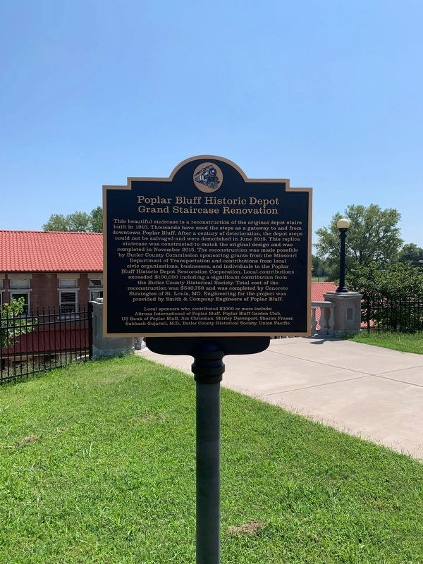 Poplar Bluff Historic Depot Marker image. Click for full size.