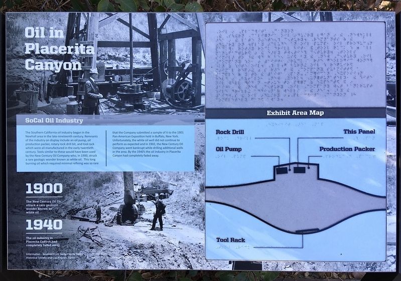 Oil in Placerita Canyon Marker image. Click for full size.