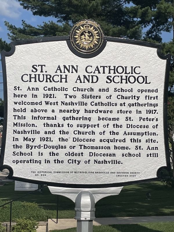 St. Ann Catholic Church and School Marker image. Click for full size.