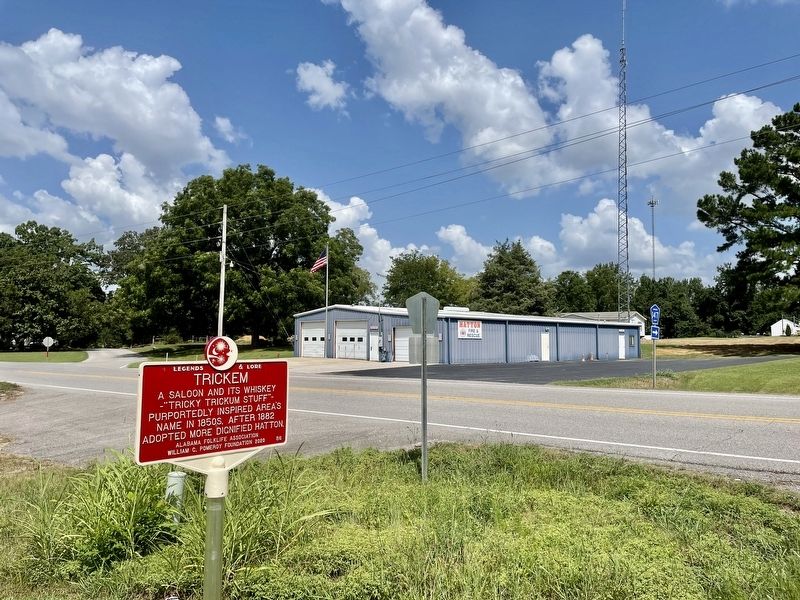 Trickem Marker with Hatton fire station in background. image. Click for full size.
