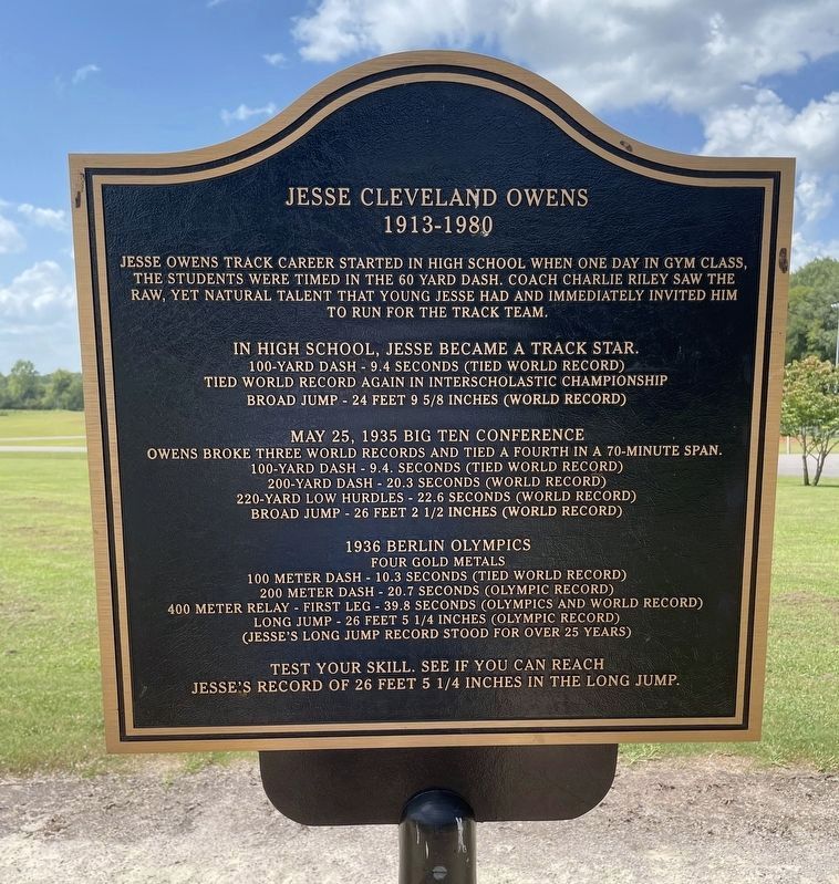 James Cleveland "Jesse" Owens Marker image. Click for full size.