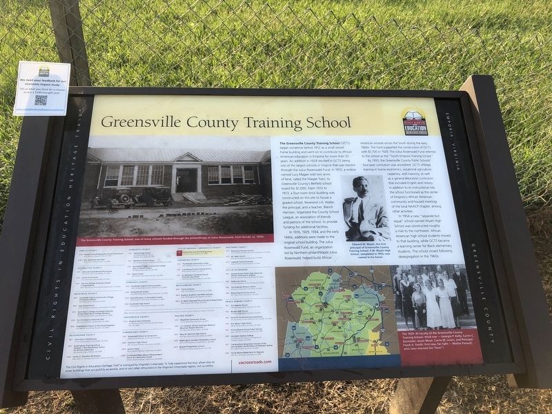 Greensville County Training School Marker image. Click for full size.