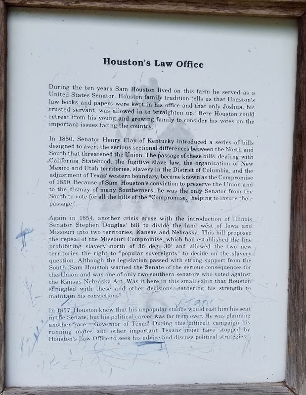 2nd plaque on the Law Office of Sam Houston on right image. Click for full size.