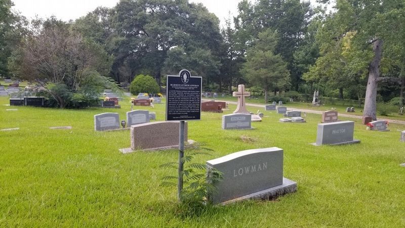 The view of the Harmon Luther Lowman Marker from the cemetery image. Click for full size.