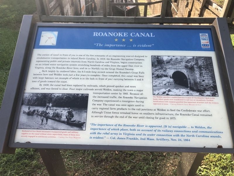 Roanoke Canal Marker. Click for full size. Roanoke Canal Marker image. Click for full size.