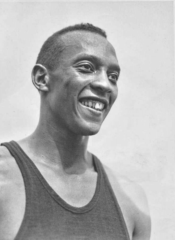 Jesse Owens when he won 4 Olympic gold medals in 1936 at the Berlin Olympics. image. Click for full size.