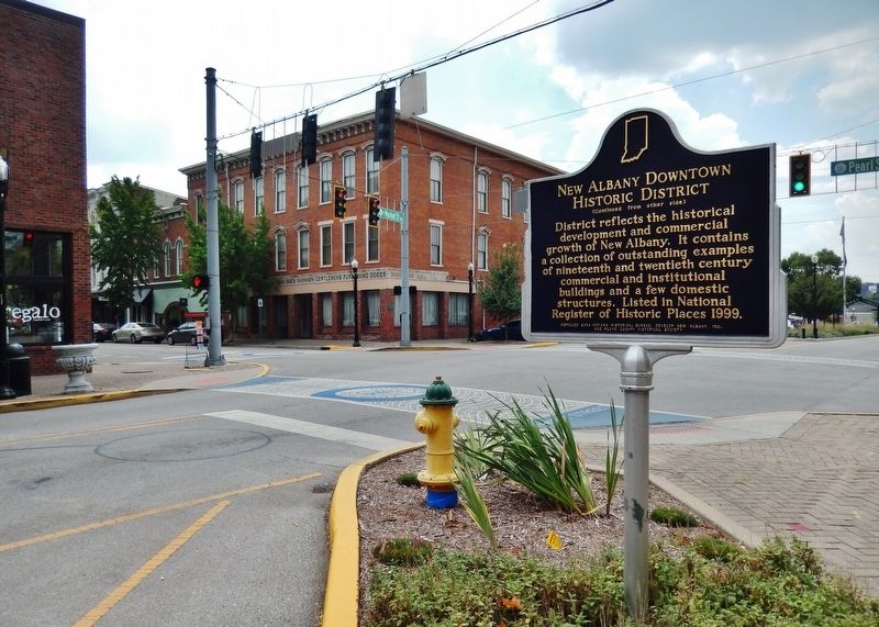 New Albany Downtown Historic District Marker<br>(<i>side 2</i>) image. Click for full size.