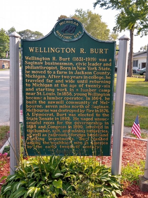 Wellington R. Burt / Burt Opera House Marker — side 2 image. Click for full size.