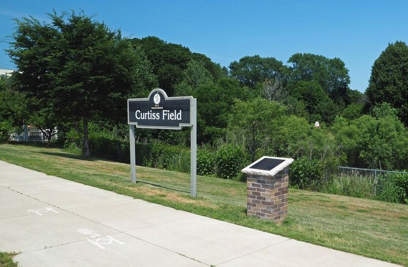 Marker beside sidewalk along Snelling Avenue image. Click for full size.