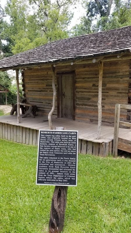 Roberts-Farris Log Cabin and Marker image. Click for full size.
