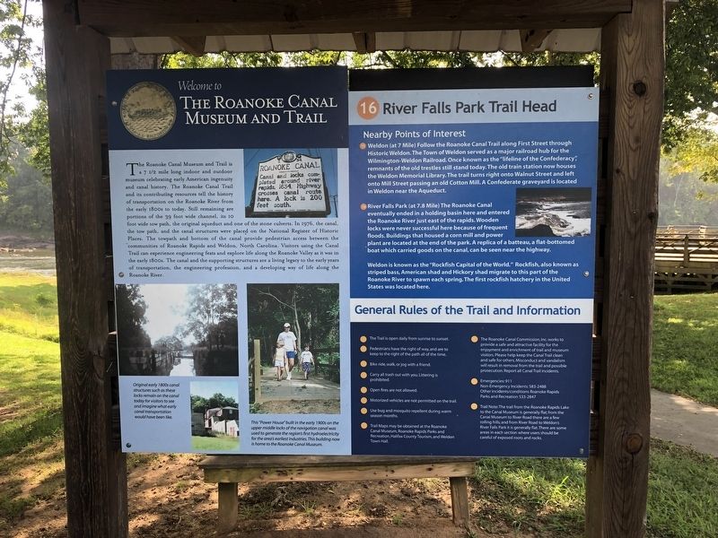 Welcome to The Roanoke Canal Museum and Trail side of the marker image. Click for full size.