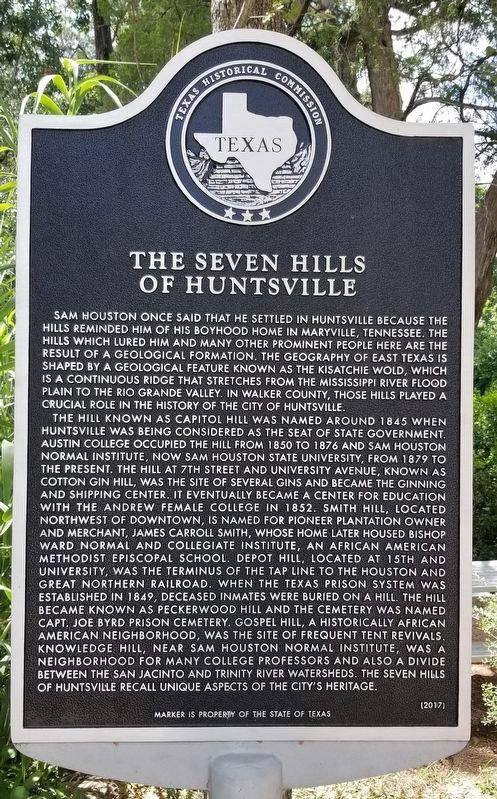 The Seven Hills of Huntsville Marker image. Click for full size.