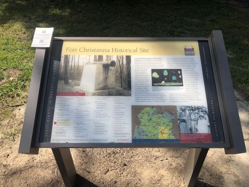 Fort Christanna Historical Site Marker. Click for full size. Fort Christanna Historical Site Marker image. Click for full size.