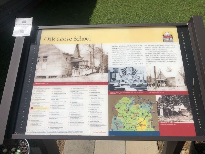 Oak Grove School Marker image. Click for full size.