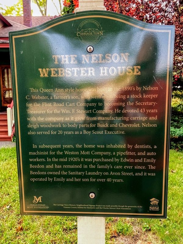 The Nelson Webster House Marker image. Click for full size.