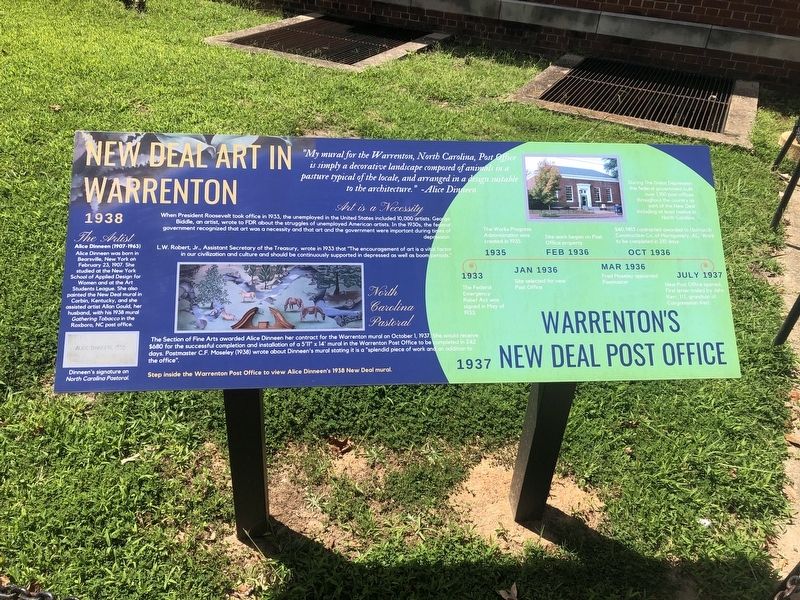 New Deal Art in Warrenton Marker image. Click for full size.