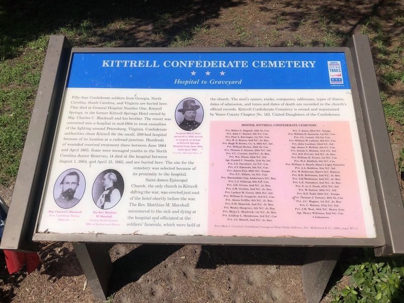 Kittrell Confederate Cemetery Marker image. Click for full size.