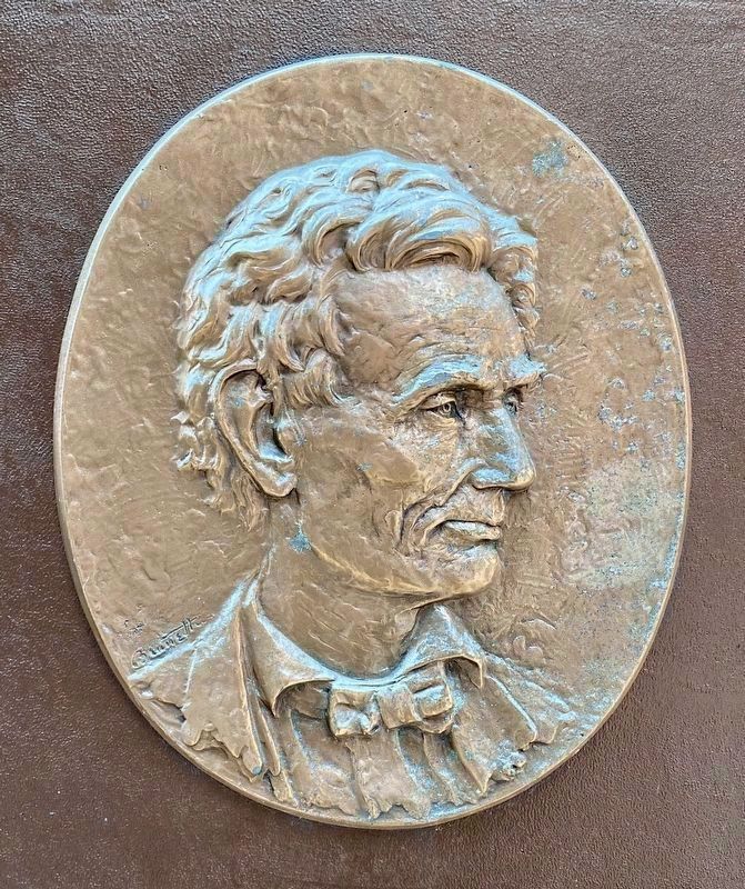 Closeup of Lincoln relief image. Click for full size.