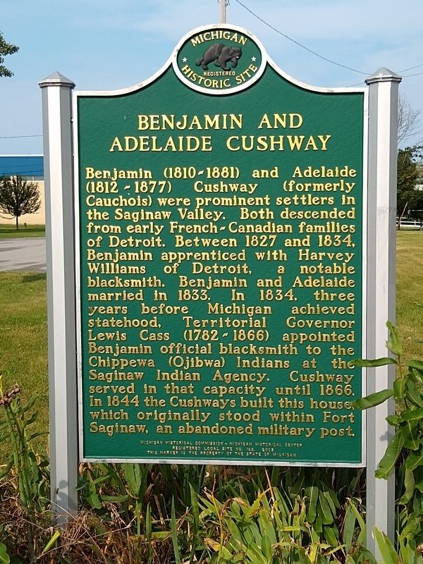 Benjamin and Adelaide Cushway / The Cushway House Marker  side 1 image. Click for full size.