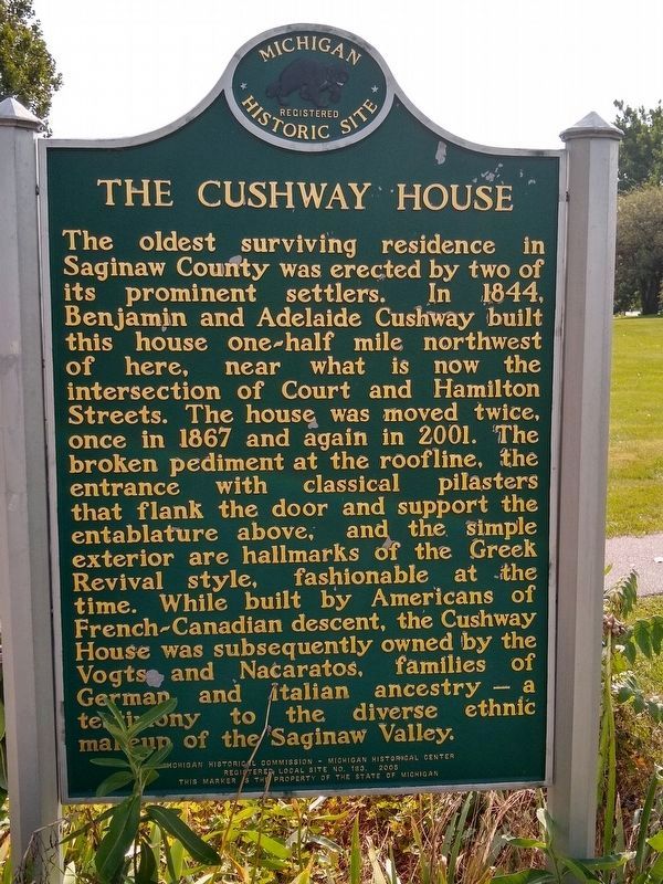 Benjamin and Adelaide Cushway / The Cushway House Marker � side 2 image. Click for full size.