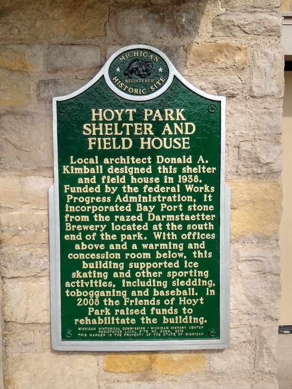Hoyt Park Shelter and Field House Marker image. Click for full size.