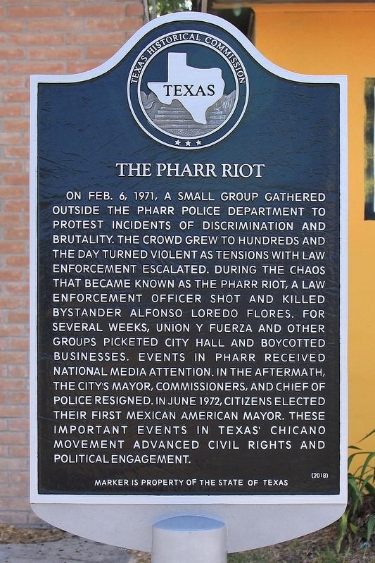 The Pharr Riot Marker image. Click for full size.
