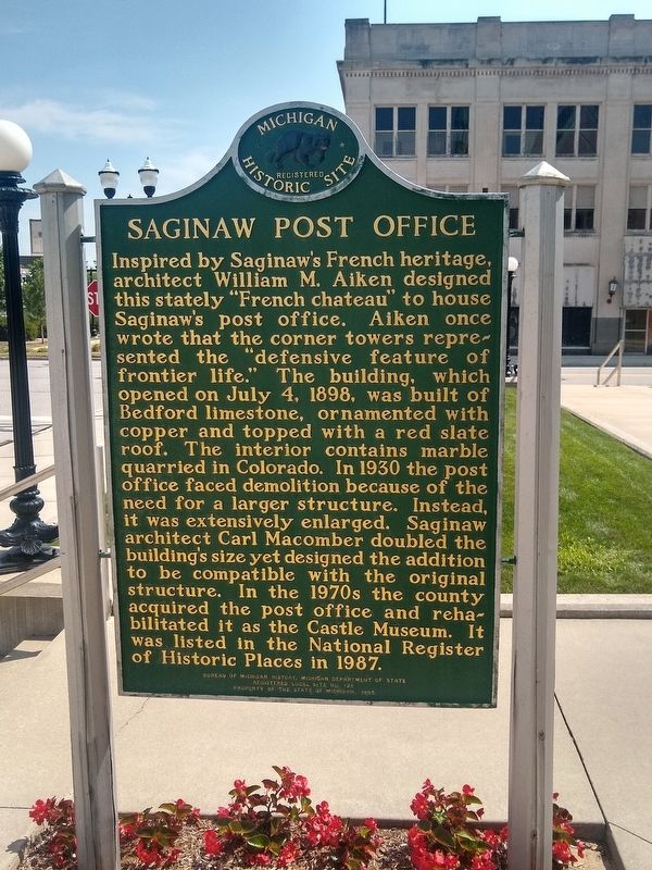 Saginaw Post Office Marker image. Click for full size.