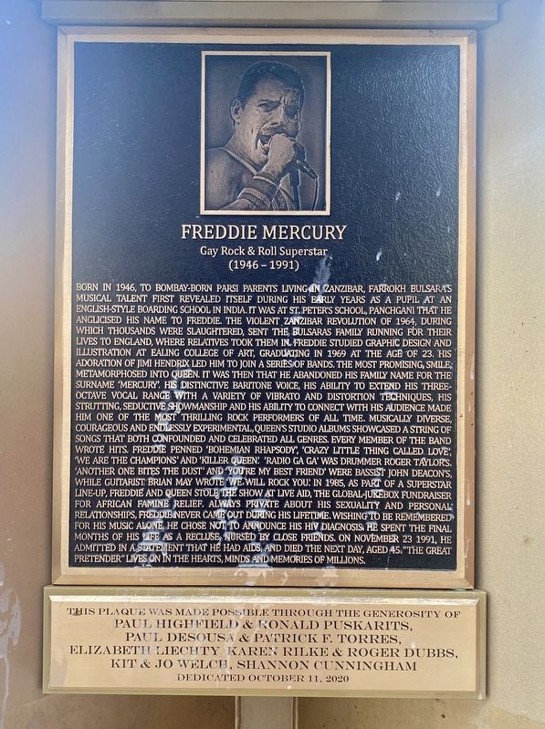 Freddie Mercury Marker image. Click for full size.