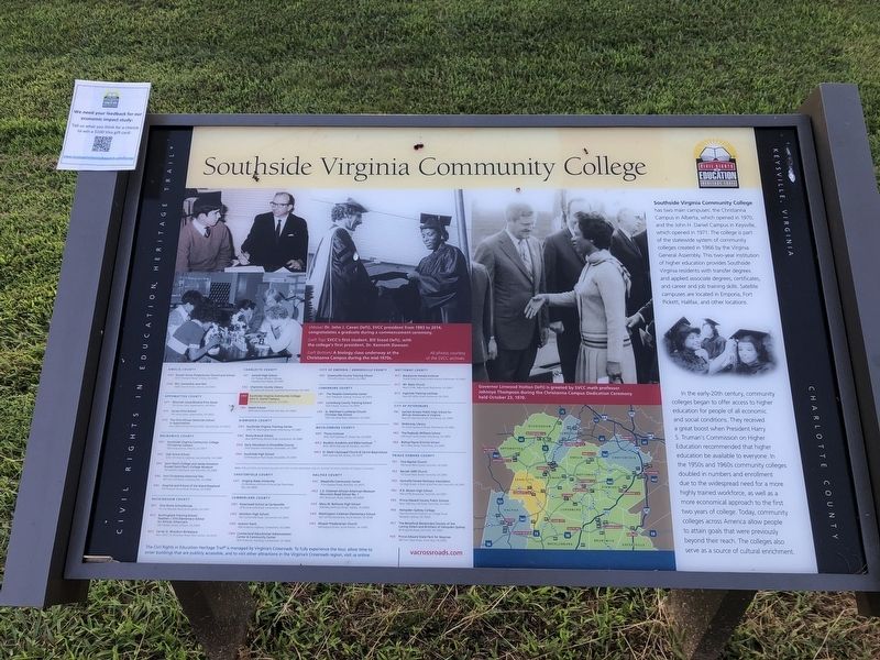 Southside Virginia Community College Marker. Click for full size. Southside Virginia Community College Marker image. Click for full size.