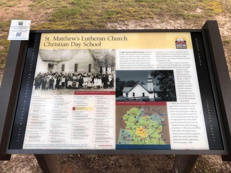 St. Matthew's Lutheran Church Christian Day School Marker image. Click for full size.