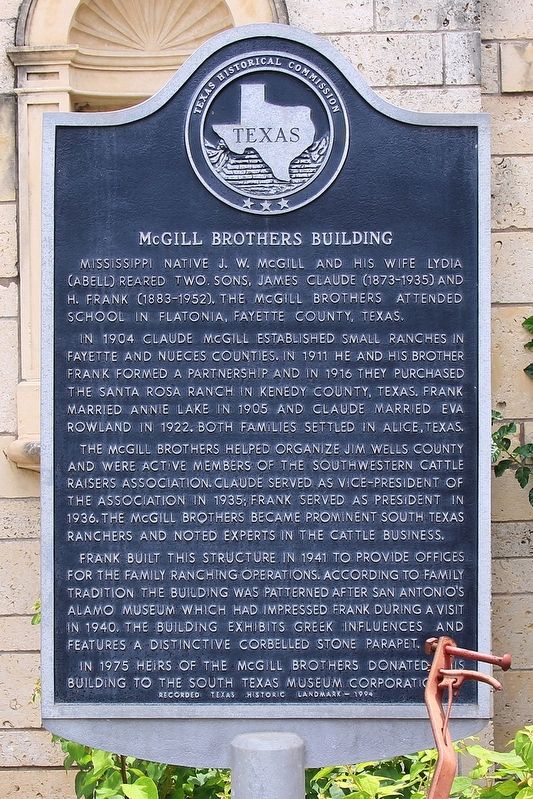 McGill Brothers Building Marker. Click for full size. McGill Brothers Building Marker image. Click for full size.