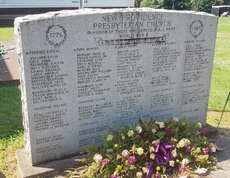 New Providence Presbyterian Church Marker image. Click for full size.