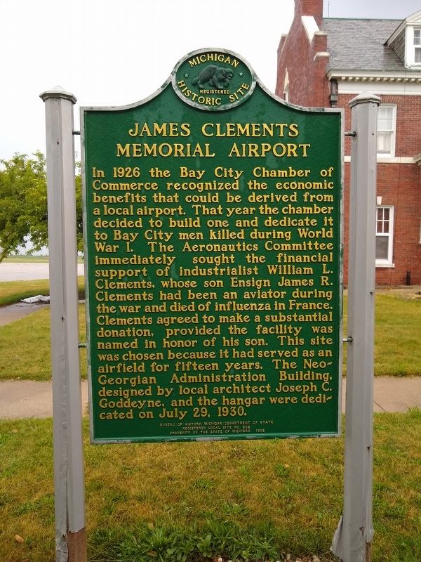 James Clements Memorial Airport Marker  side 1 image. Click for full size.