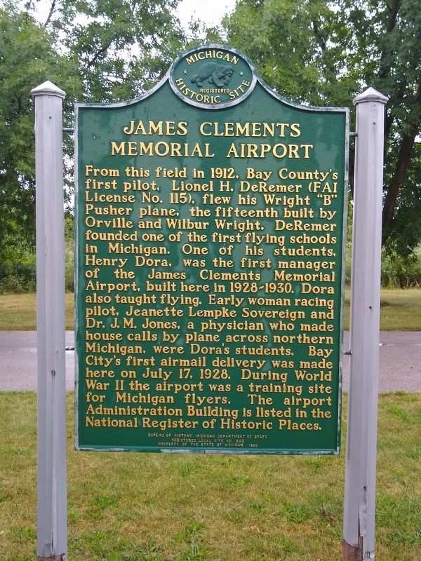 James Clements Memorial Airport Marker  side 2 image. Click for full size.