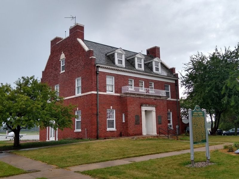 James Clements Memorial Airport Administration Building and Marker image. Click for full size.