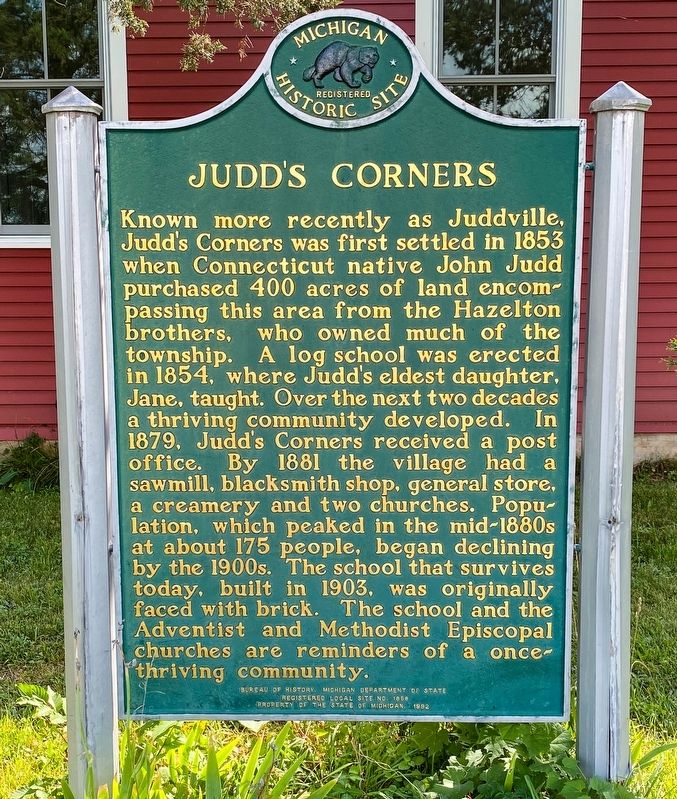 Judd's Corners Marker. Click for full size. Judd's Corners Marker image. Click for full size.