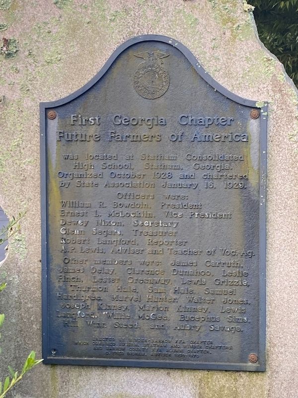 First Georgia Chapter Future Farmers of America Marker. Click for full size. First Georgia Chapter Future Farmers of America Marker image. Click for full size.